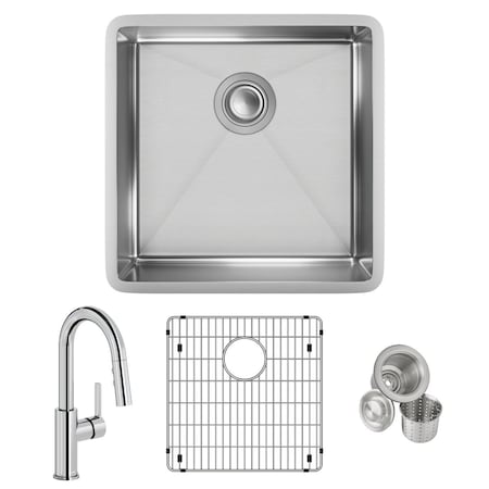 Elkay Undermount Sink, Undermount Mount, Polished Satin Finish ECTRU17179TFCBC